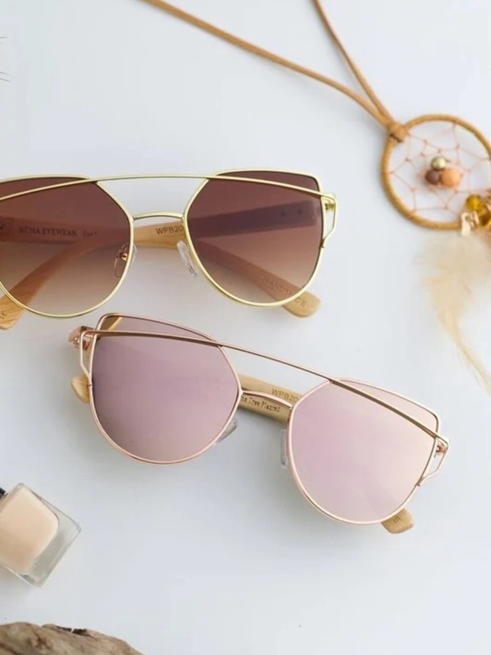 Kuma Sunglasses Rosegold Olive Tree
